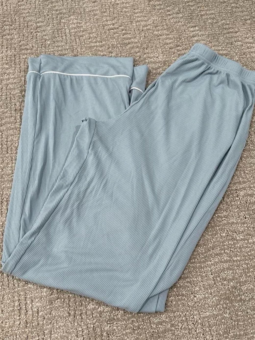 Nicole Miller Light Blue Ribbed Pajama Pants